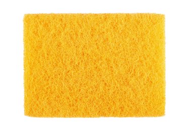 Sarı bez dokusu yakın çekim. mesaj için yer. Beyaz bir arka planda izole edilmiş. dosya kırpma Pat içeriyor