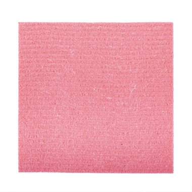 Beyaz arka planda pembe renkte temizleme bezi. Dosya kırpma yolu içeriyor.