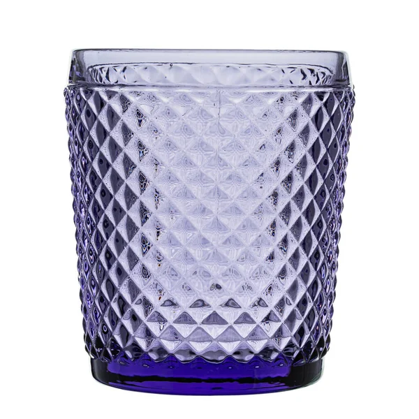 Empty Glass Lilac Color Water Juice Milk File Contains Clipping — Stock Photo, Image