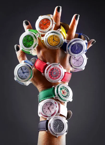 Color watches hand — Stock Photo, Image