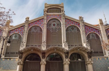 Mercado merkez cephesi, Valencia, İspanya ana pazarı..