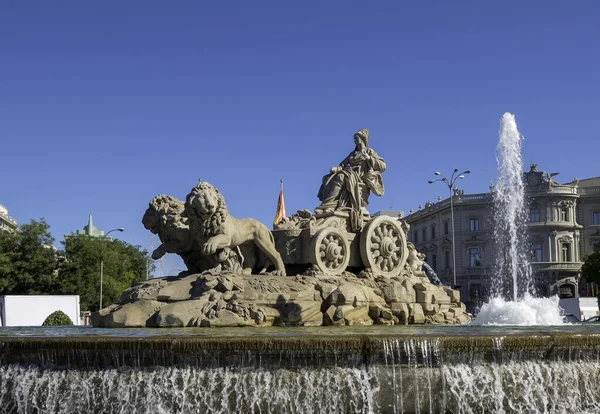Fuente Diosa Cibeles Uno Los Principales Monumentos Del Centro Madrid — Foto de Stock