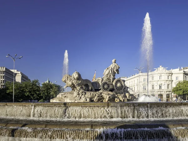 Fountain of the goddess Cibeles, one of the main monuments in the center of Madrid, Spain