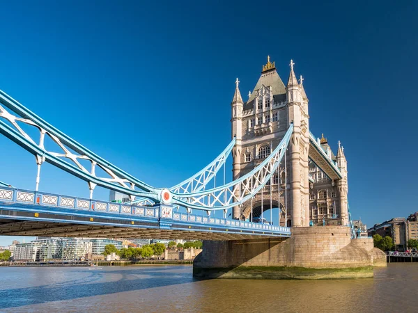 Detalhe Ponte Torre Sobre Rio Tamisa Dia Ensolarado Londres Reino — Fotografia de Stock