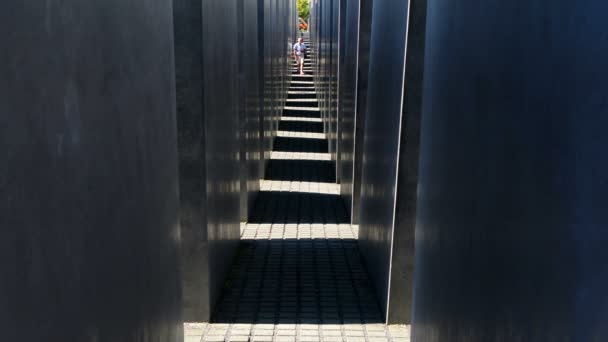 Berln Niemcy Około Sierpnia 2016 Pomnik Zamordowanych Żydów Europy Znany — Wideo stockowe