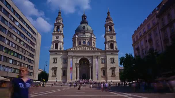 Budapeşte Macaristan Eylül 2016 Civarı Stephen Bazilikası Ziyaret Eden Turistlerin — Stok video