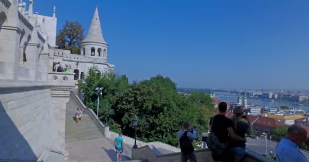 匈牙利布达佩斯 2006年9月 匈牙利议会和大部河从渔民堡垒的观点 布达佩斯 — 图库视频影像