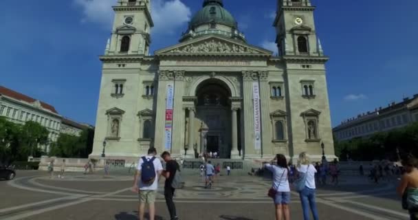 Budapeşte Macaristan Ağustos 2016 Dolayları Stephen Bazilikası Nın Dışında Kamera — Stok video