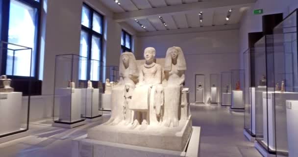 Berlin Germany Circa August 2016 Statue Egyptian Museum Neues Museum — Stock Video