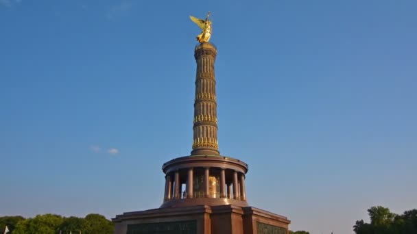 Berlijn Duitsland Circa September 2017 Hyperlapse Van Victory Column — Stockvideo