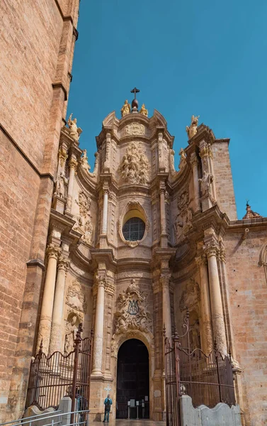 Fachada Porta Basílica Assunção Nossa Senhora Valência Espanha Catedral Santa — Fotografia de Stock