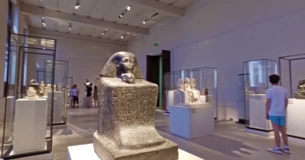 Berlin Germany Circa August 2016 Statue Egyptian Museum Neues Museum — Stock Video