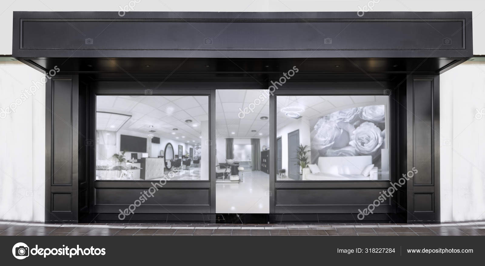 Download Outdoor Mockup Store Template Front View Black Generic Store Facade Stock Photo Image By C Elroce 318227284