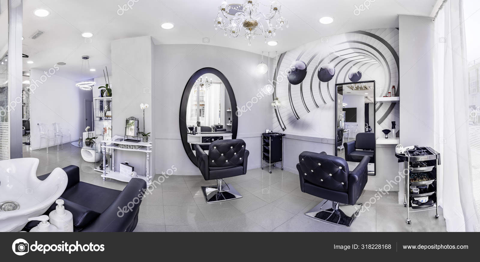 Panorama Modern Bright Beauty Salon Hair Salon Interior Business Black Stock Photo by ©elroce 318228168 Panorama Modern Bright Beauty Salon Hair Salon Interior Business Black Stock Photo by ©elroce 318228168