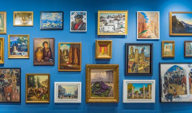 Malaga, İspanya. Şubat 2018 civarı. Rusya Devlet Müzesi Koleksiyonu Sergisi St Petersburg / Malaga