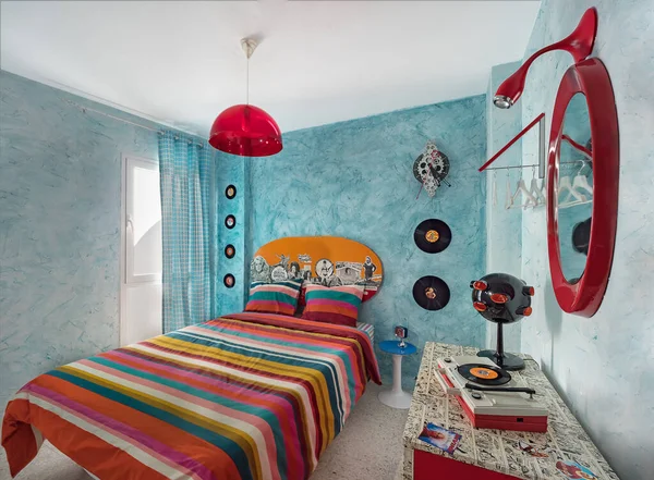 Málaga España Alrededor Febrero 2018 Dormitorio Vintage Con Reloj Los — Foto de Stock