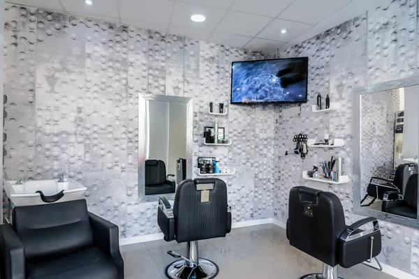 Moderner Heller Schönheitssalon Friseursalon Innenausbau — Stockfoto