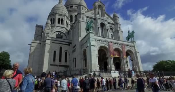 Paris Fransa Aralık 2017 Turistlerle Dolu Nın Kutsal Yüreği Cephesi — Stok video