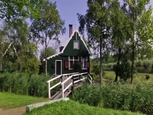 Dům Farmě Vesnici Zaanse Schans Poblíž Amsterdamu Pohyb Filmové Kamery — Stock video