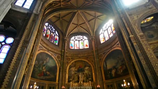 França Por Volta Agosto 2016 Interior Igreja Santo Eustáquio — Vídeo de Stock