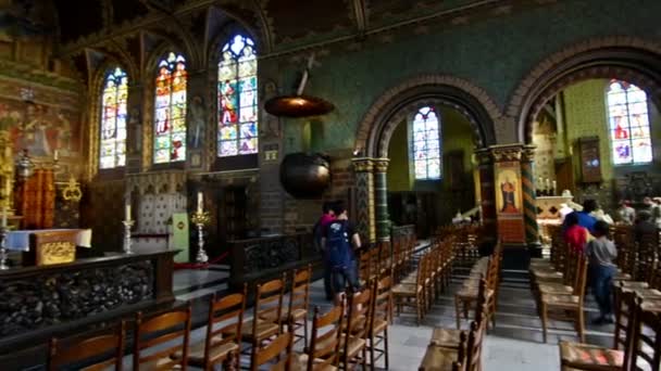 Bruges Bélgica Por Volta Agosto 2016 Interior Basílica Santo Sangue — Vídeo de Stock