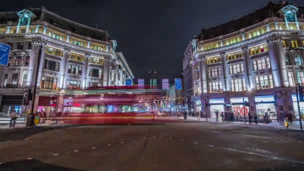 London Storbritannia Cirka August 2017 Tidsforløp Gående Trafikk Oxford Circus – stockvideo