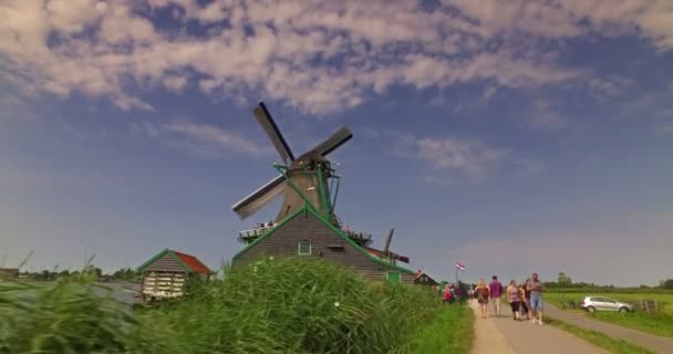 Zaanse Schans Países Bajos Alrededor Octubre 2017 Personas Que Visitan — Vídeos de Stock