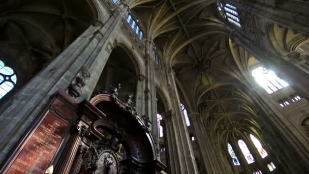 Francia Alrededor Agosto 2016 Interior Iglesia San Eustache — Vídeo de stock
