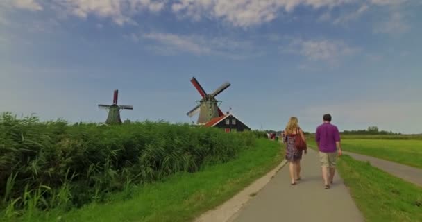 Zaanse Schans Países Bajos Alrededor Octubre 2017 Personas Que Visitan — Vídeos de Stock