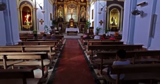 Frijiliana Spanien Juli 2016 Frauengruppe Betet Einer Kirche — Stockvideo