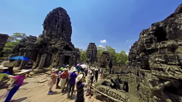 Turisti Nei Templi Angkor Wat Scadenza Temporale — Video Stock