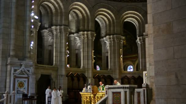 Paris Frankrike Cirka Augusti 2016 Turister Heliga Hjärtat Jesus Basilika — Stockvideo