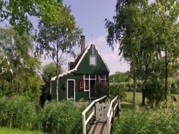 Dům Farmě Vesnici Zaanse Schans Poblíž Amsterdamu Pohyb Filmové Kamery — Stock video