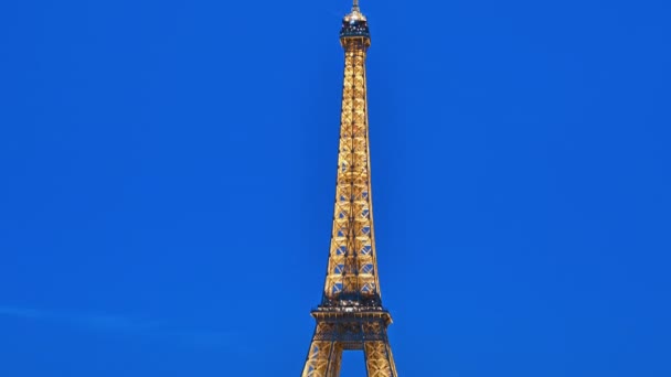 Paris França Por Volta Julho 2017 Lapso Tempo Luzes Torre — Vídeo de Stock