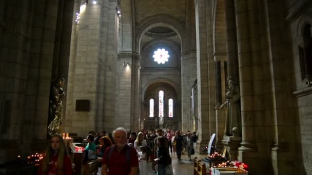 Paris Frankreich August 2016 Touristen Heiligen Herzen Der Jesus Basilika — Stockvideo