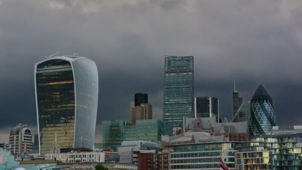Timelapse Chmur London Skyline — Wideo stockowe