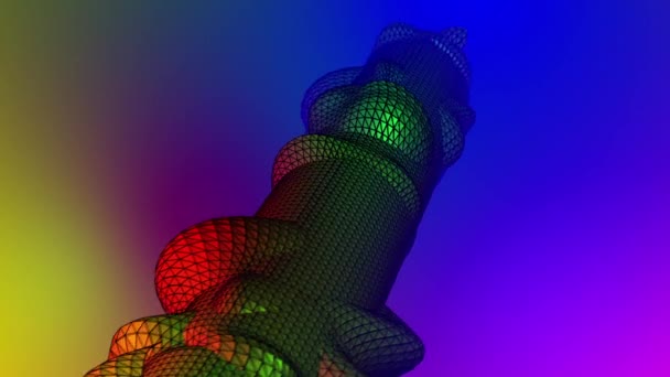 Abstracte Rainbow Geometrische Figuur — Stockvideo