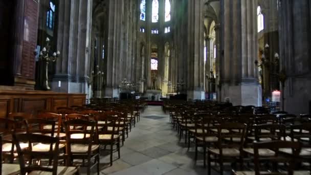 Στη Γαλλία Περίπου Τον Αύγουστο Του 2016 Εσωτερικό Της Εκκλησίας — Αρχείο Βίντεο