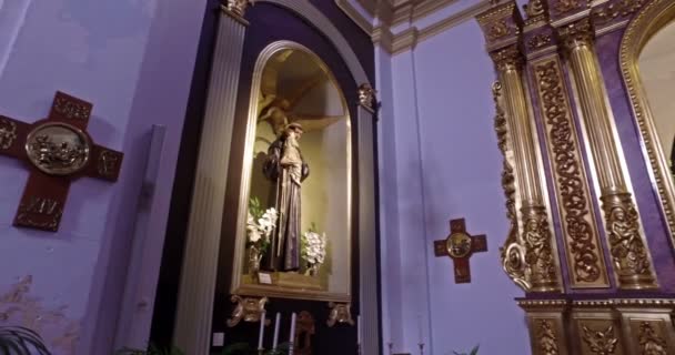 Frijiliana Espanha Por Volta Julho 2016 Interior Igreja Santos Virgem — Vídeo de Stock