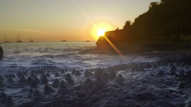 Παραλία Ηλιοβασίλεμα Φύση Γραφική Θέα — Αρχείο Βίντεο