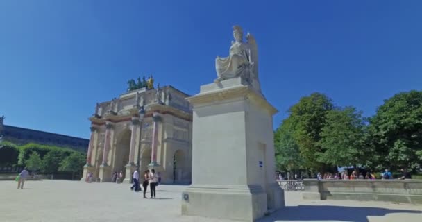 Paris France Vers Juillet 2017 Touristes Arc Triomphe Carrousel Dans — Video