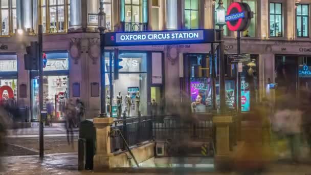Лондон Великобритания Около Августа 2017 Года График Пешеходов Движения Оксфордском — стоковое видео