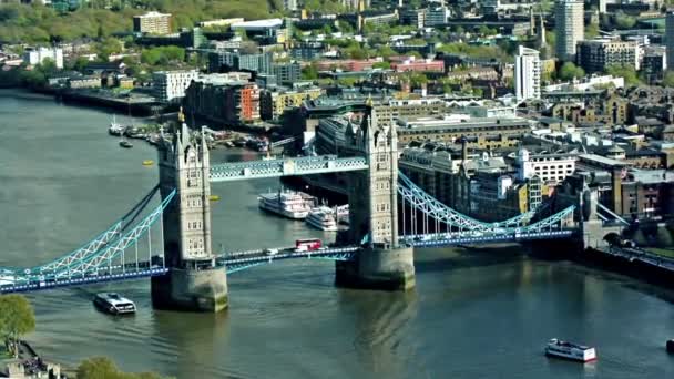 Vista Aérea Del Puente Torre — Vídeo de stock