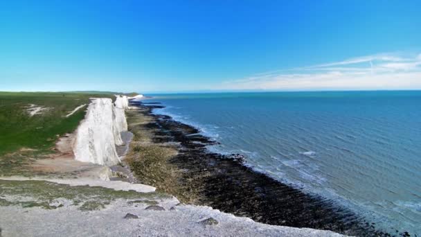 Seven Sister Chalk Cliffs Brighton London United Kingdom — Stock Video