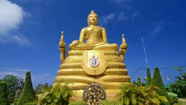 Goldene Bhudda Neben Der Großen Bhudda Phuket — Stockvideo