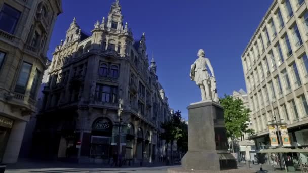 Antwerpen België Circa Oktober 2017 Standbeeld Van Antoon Van Dyck — Stockvideo