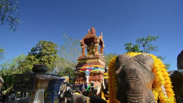 Posągi Słonia Świątyni Phuket Tajlandia — Wideo stockowe