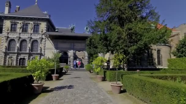 Jardín Interior Rubens Casa Amberes Bélgica Día Soleado Movimiento Lento — Vídeo de stock