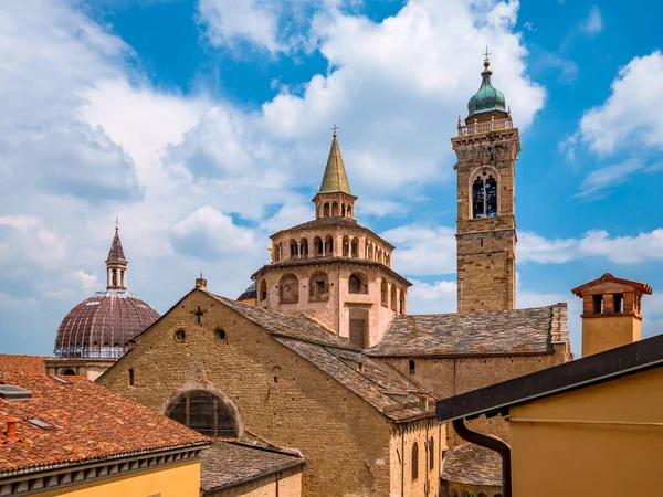 Buildings Roofs Main Sightseeing Spots Upper Town Bergamo Italy Basilica — Stock Photo, Image