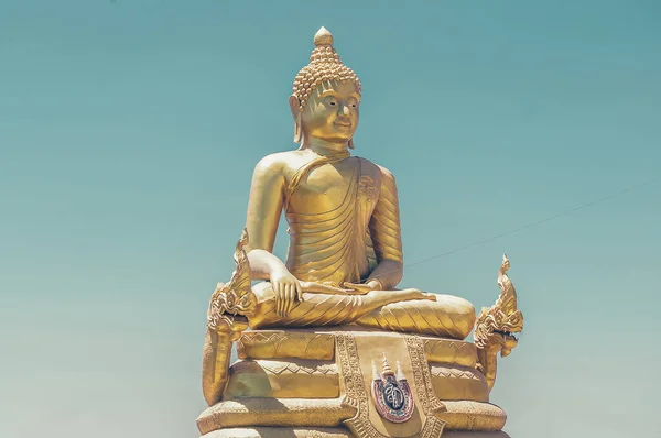 Golden Buddha Next Big Buddha Phuket Thailand Toned Image Vintage — Stock Photo, Image